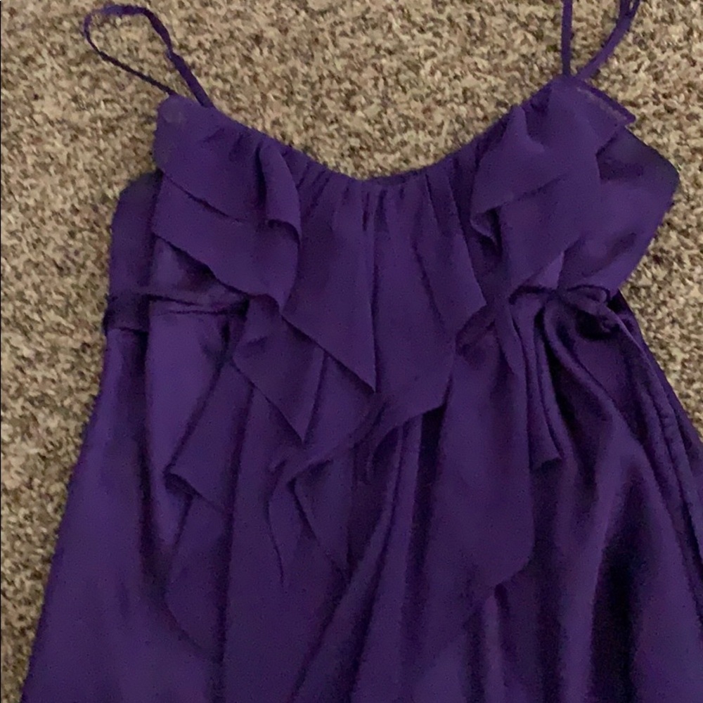purple ruffle top